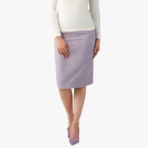 Pure Collection Wool Pencil Skirt, Lilac